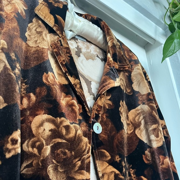 Vintage rabbit rabbit rabbit velvet floral cropped cardigan - Picture 3 of 3